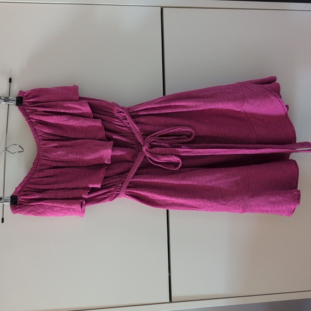 Express - Strapless Ruffle Mini Dress - Medium